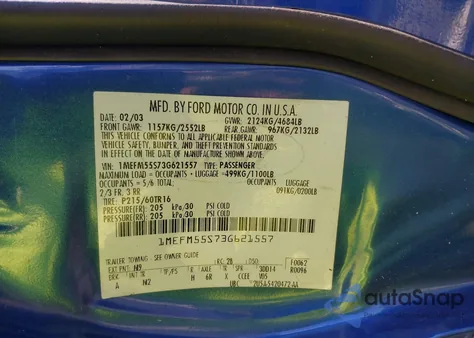 2003 Mercury Sable Ls Premium from USA, damaged, VIN 1MEFM55S73G621557